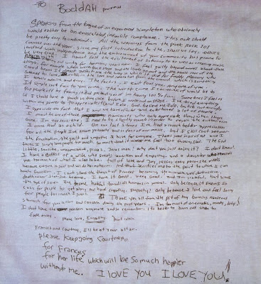 La nota de suicidio de Kurt Cobain